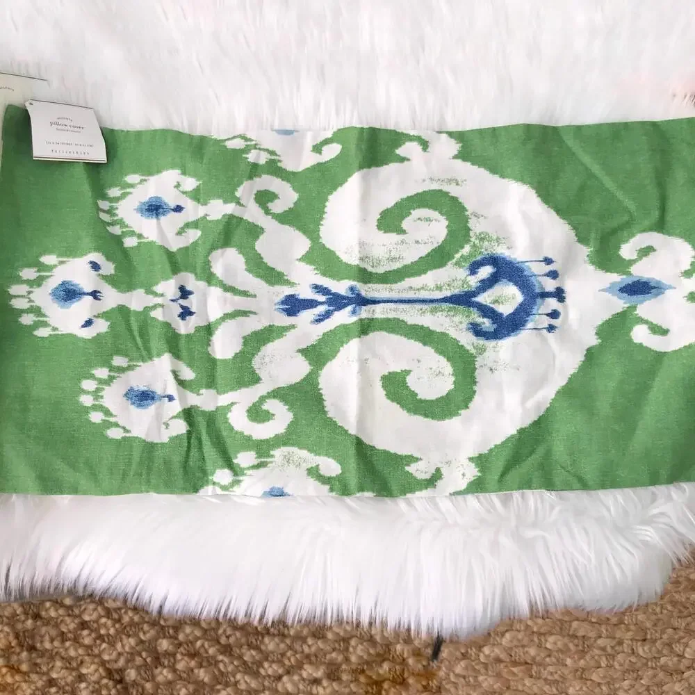 NWT Pottery Barn - Accents Pillow Cover Green cotton-linen 12” x 24”